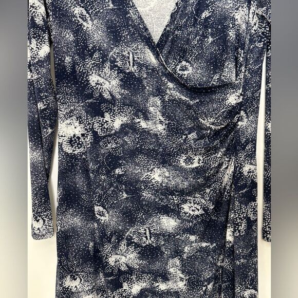 Escada Sport Blue Faux Wrap Midi Dress Blue Print Size 42 - Picture 6 of 11